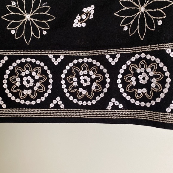 🌼Sigrid Olson Skirt Womens 10 embroidery sequence Cotton lined Preppy floral - Picture 3 of 5